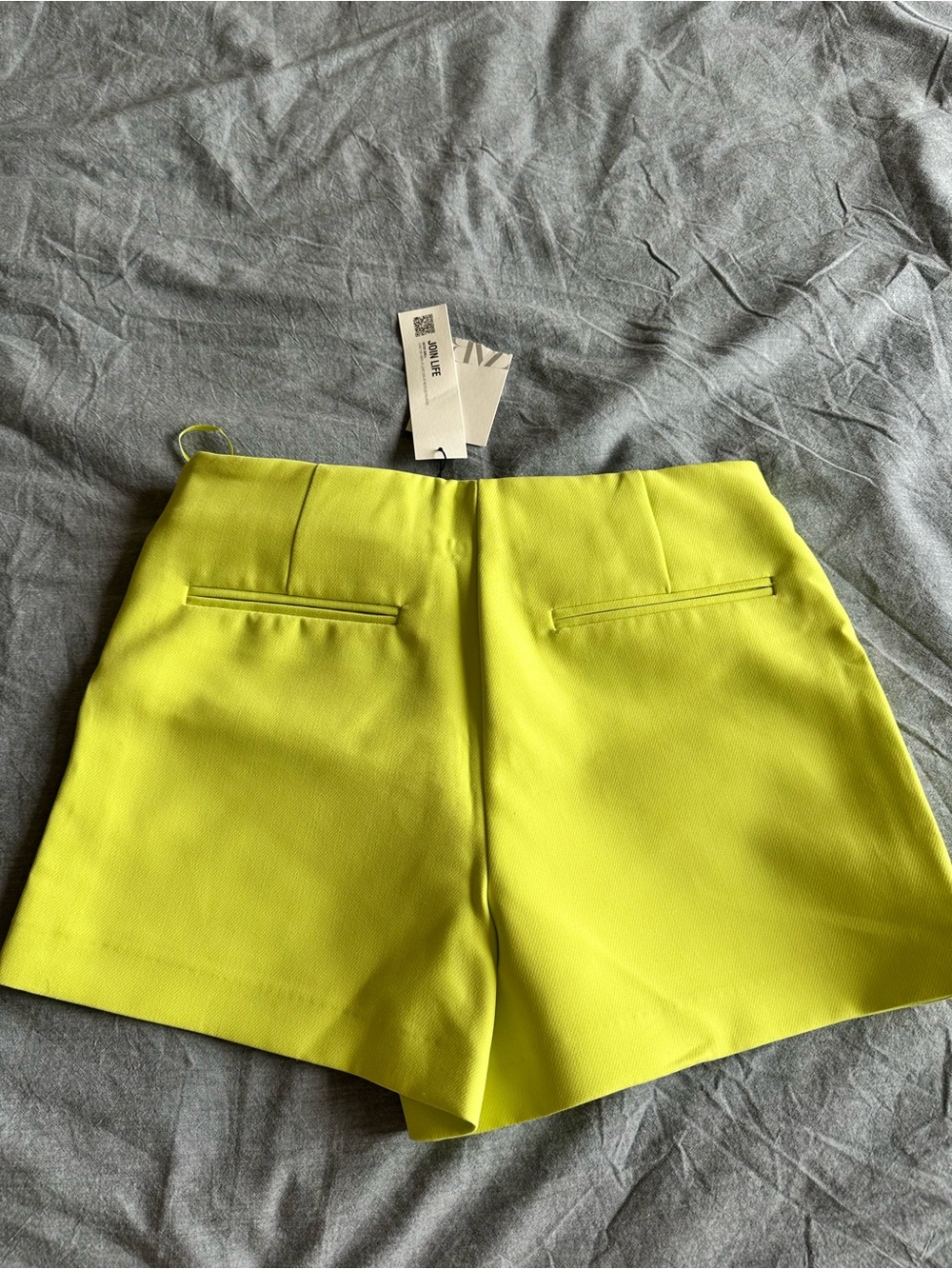 Zara Neon Yellow Skort Shorts - Picture 3 of 3